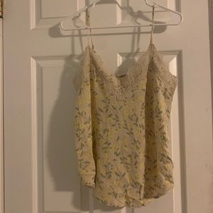 Yellow floral tank top